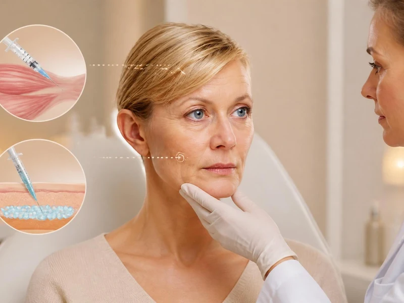 Une patiente reçoit une consultation médicale pour choisir entre un traitement par acide hyaluronique ou Botox