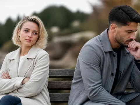 Un couple assis sur un banc illustrant la question julie et mathieu marié au premier regard toujours ensemble