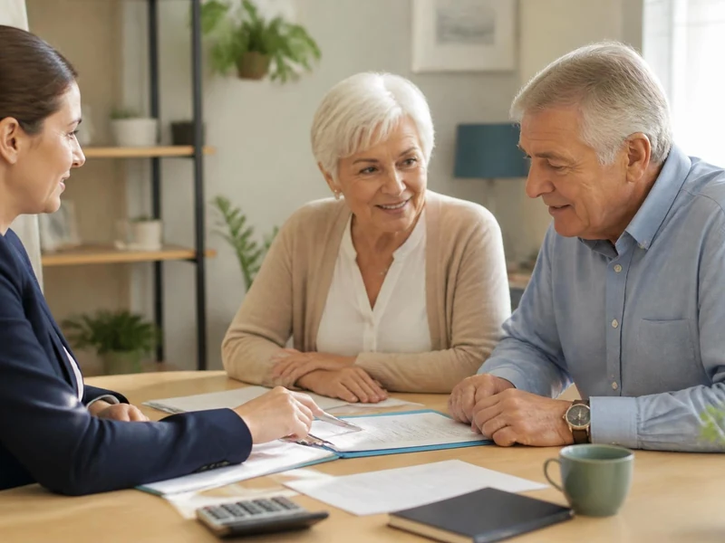 Un couple de seniors échange avec une conseillère juridique à propos d'une curatelle simple