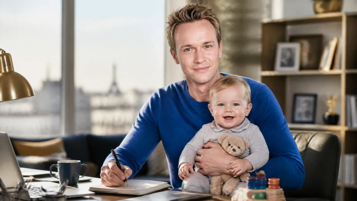 Cyril Féraud est-il marié, comme le suggère cette photo de l'animateur souriant avec un bébé dans les bras