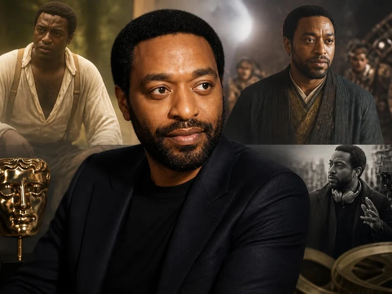 Montage de portraits de l'acteur et de scènes tirées de films avec Chiwetel Ejiofor