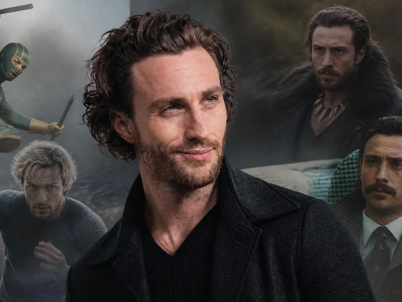 Montage photo illustrant la diversité des rôles dans les films avec Aaron Taylor Johnson