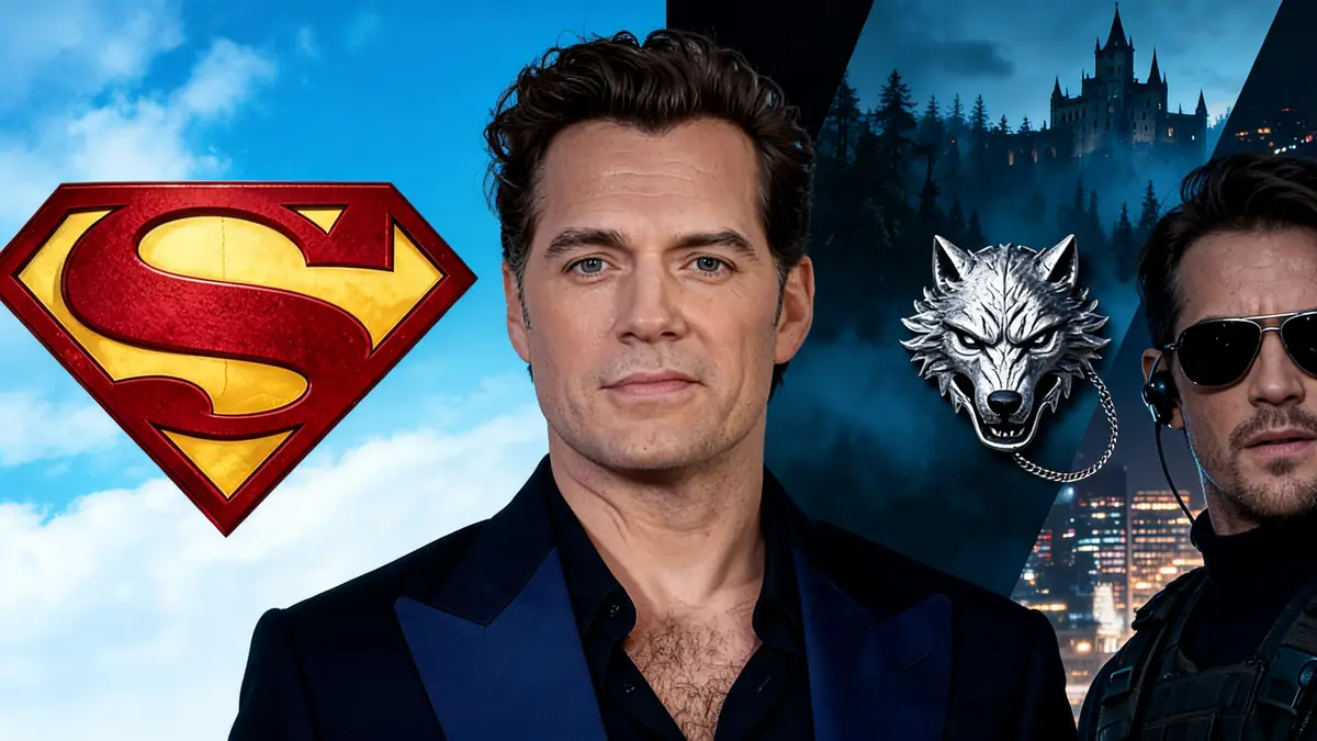 Portrait de l'acteur Henry Cavill illustrant une sélection de films et séries TV avec Henry Cavill