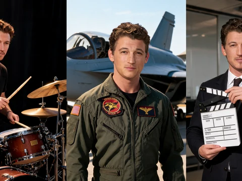Collage montrant l'acteur dans différents rôles emblématiques issus de films avec Miles Teller
