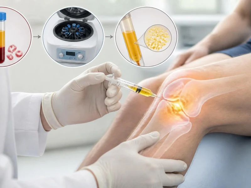 Médecin effectuant des injections PRP genou pour traiter une articulation douloureuse