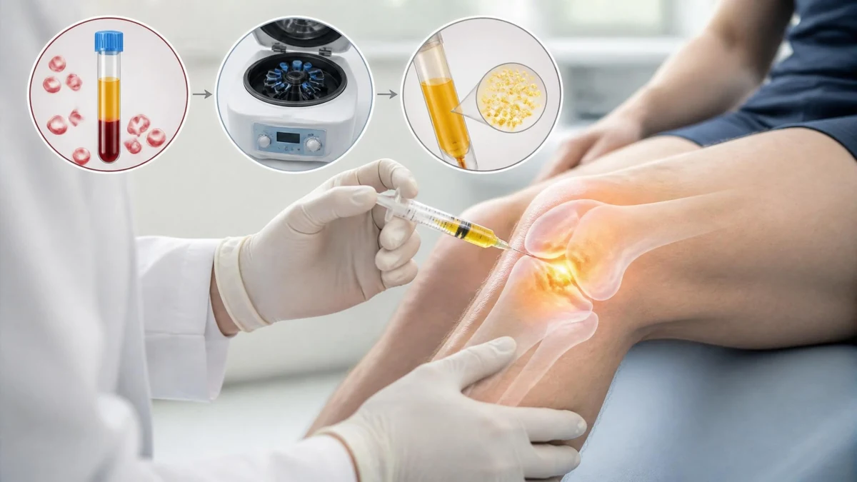 Médecin effectuant des injections PRP genou pour traiter une articulation douloureuse