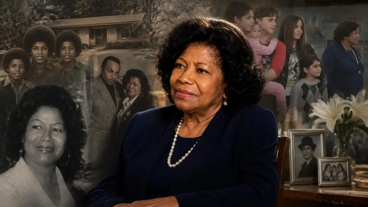 Portrait de Katherine Jackson entourée de souvenirs de sa famille et de la célèbre maison des Jackson