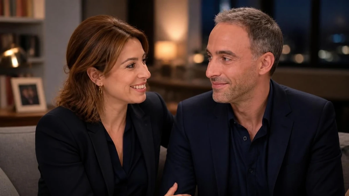 Léa Salamé en couple avec Raphaël Glucksmann, tous deux souriants et complices lors d'une apparition publique