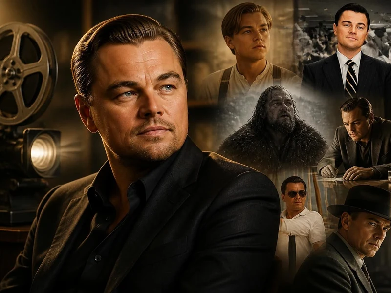Montage de différents rôles emblématiques tirés des films avec Leonardo DiCaprio