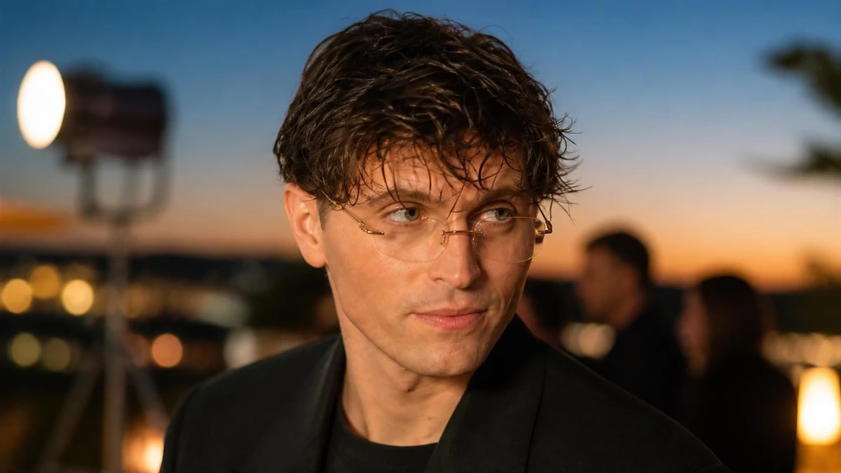 Raphaël Quenard porte des lunettes fines dans une scène évoquant les films avec Raphaël Quenard