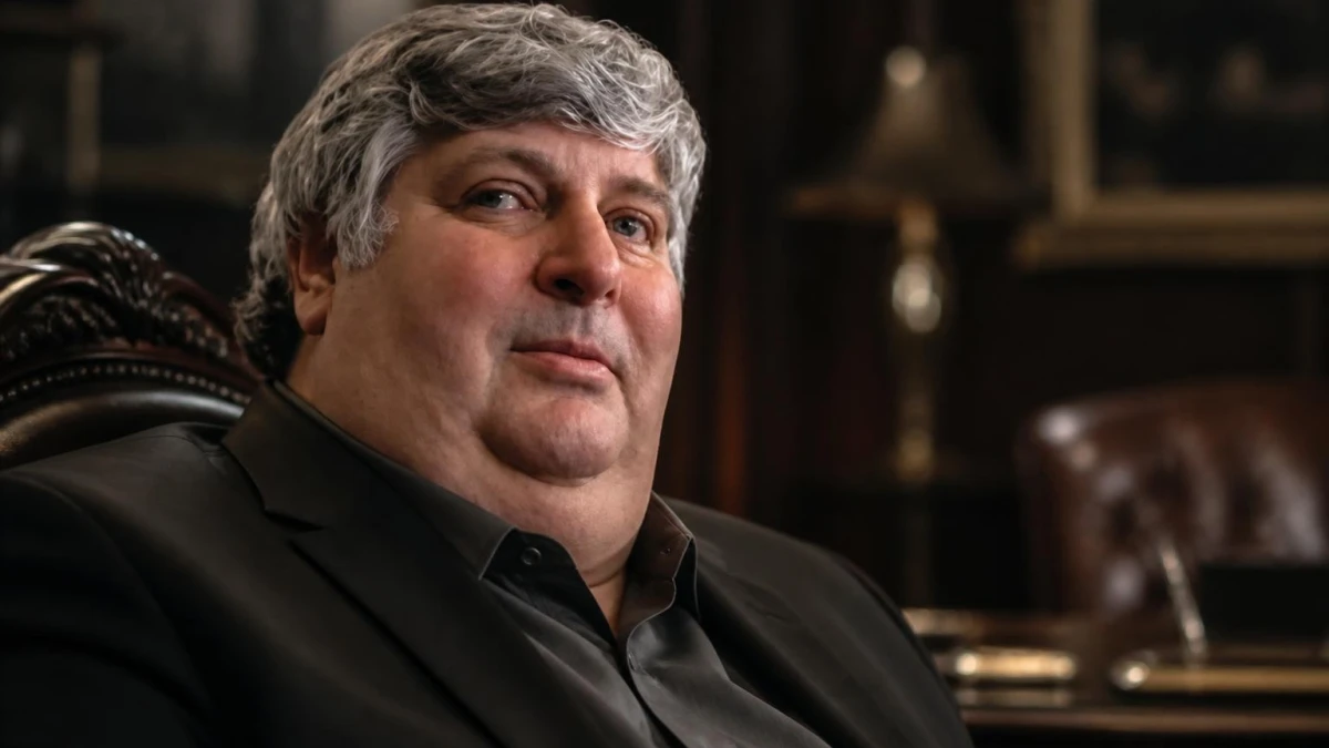 Portrait de Don Vito assis dans un fauteuil sombre lors d'une interview