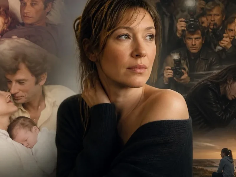 Montage photo évoquant la Laura Smet enfance et sa vie sous le regard des médias et de ses parents célèbres