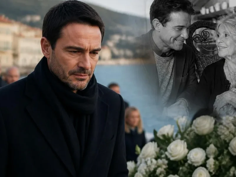 Montage photo montrant Nicolas Charrier le fils de Brigitte Bardot dans des moments de recueillement et de complicité