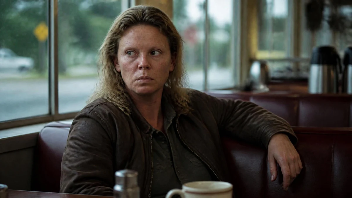 L'actrice métamorphosée dans une scène marquante du Charlize Theron Monster film