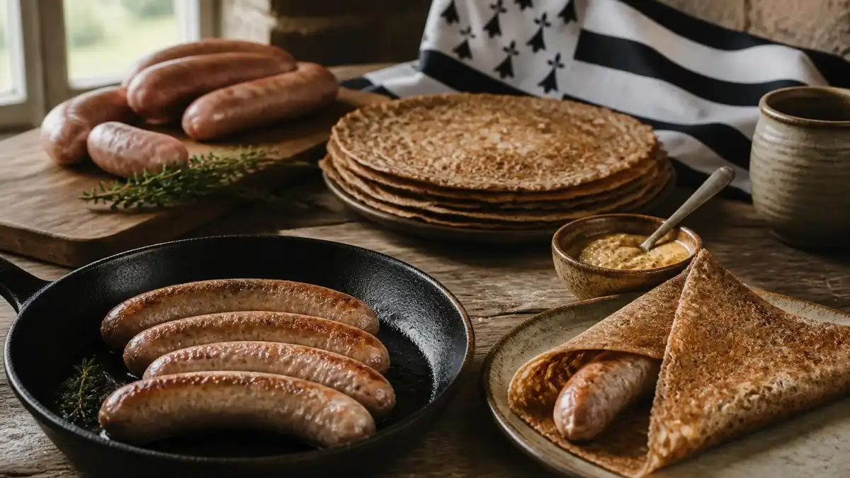 Illustration éditoriale de l'article : saucisse bretonne.