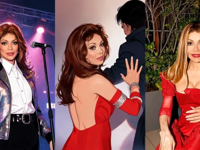 Montage photo montrant Latoya Jackson à différentes étapes de sa carrière artistique