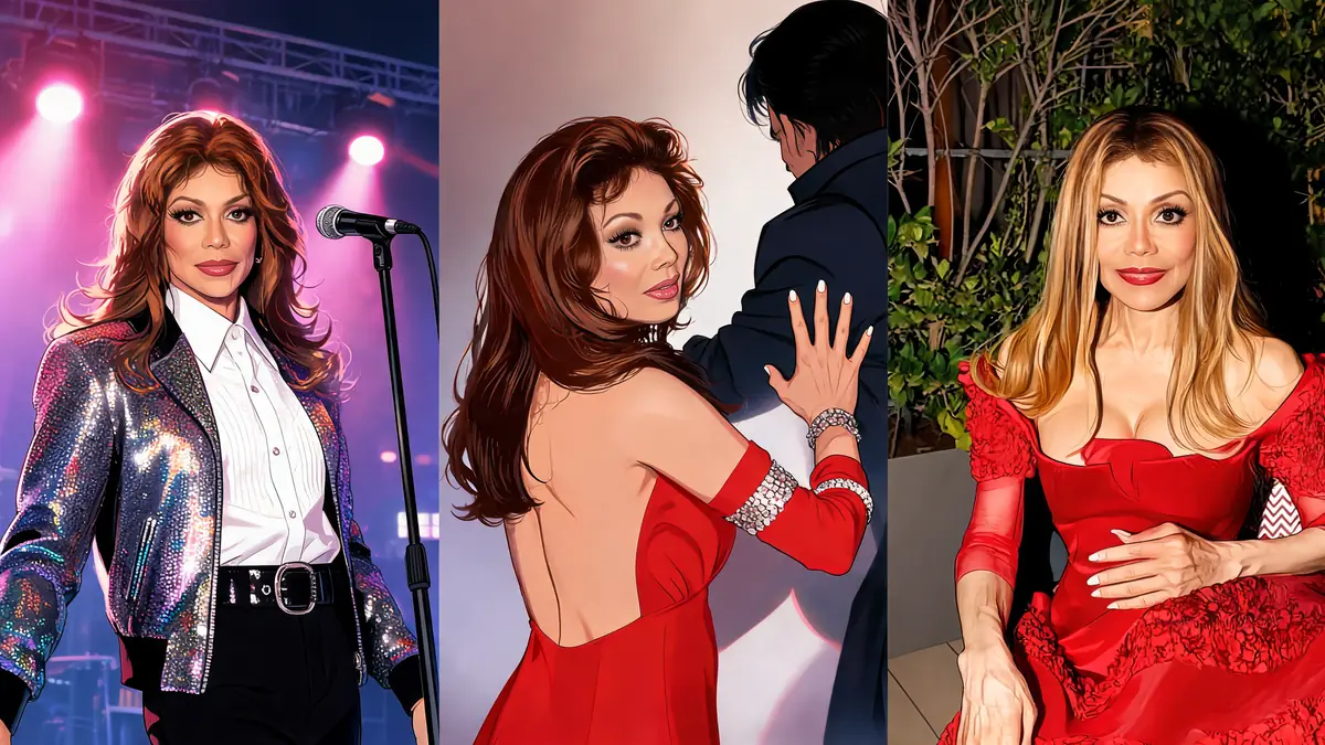 Montage photo montrant Latoya Jackson à différentes étapes de sa carrière artistique