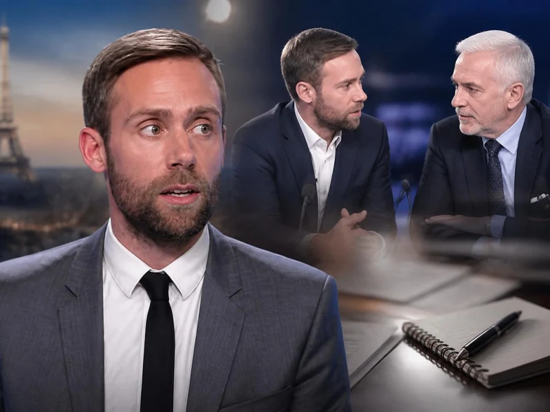 Le journaliste Yoann Usai compagnon de l'actualité en plein débat télévisé sur un plateau de télévision
