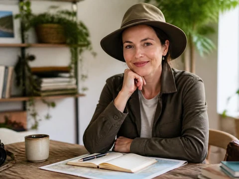 Une femme souriante portant un chapeau évoque les rumeurs autour du mariage Sophie Jovillard et son mari