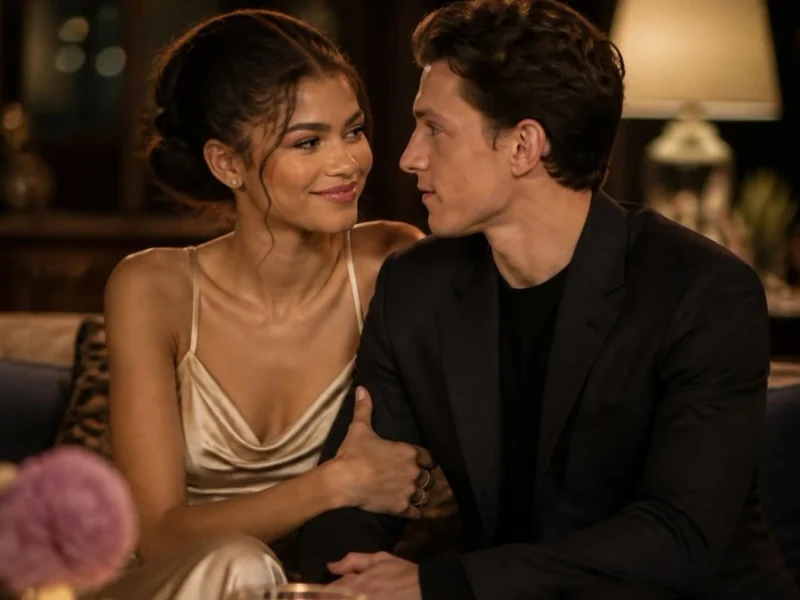 Zendaya Tom Holland se regardent tendrement assis côte à côte lors d'une soirée élégante