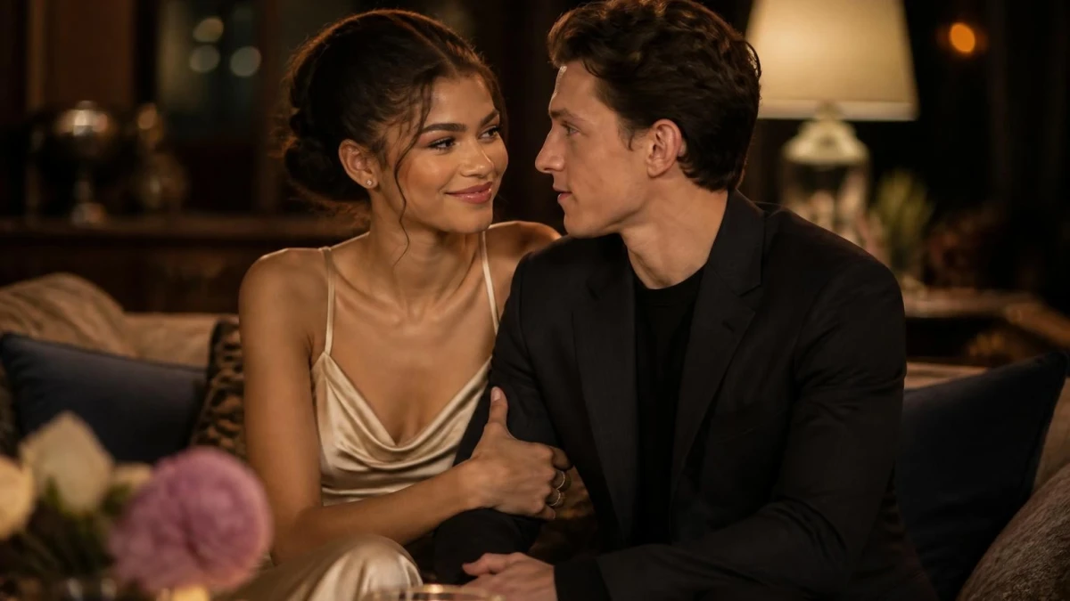 Zendaya Tom Holland se regardent tendrement assis côte à côte lors d'une soirée élégante