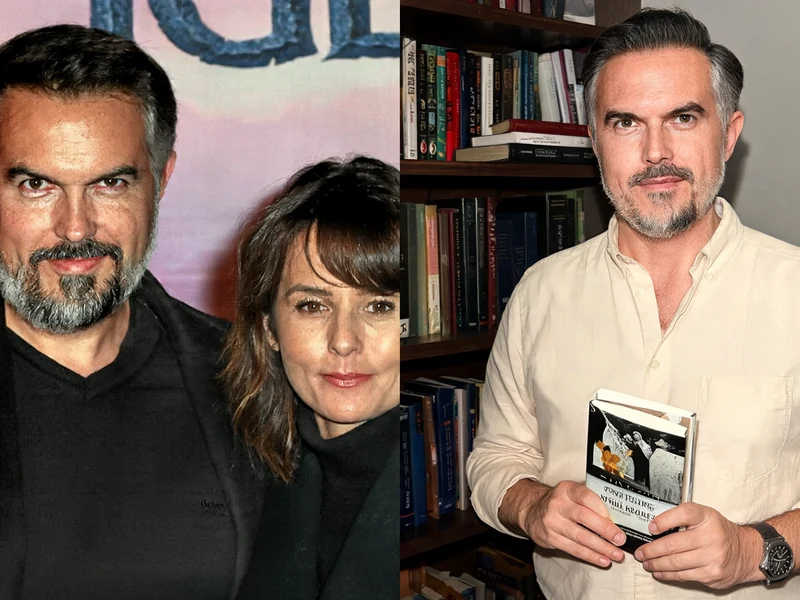Montage photo montrant Maxime Chattam Faustine Bollaert ensemble puis l'écrivain seul devant une bibliothèque
