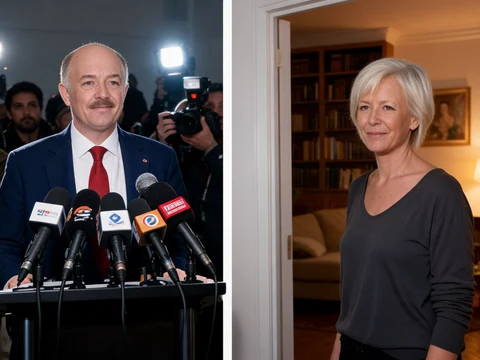 Le criminologue Alain Bauer aux côtés d'une femme pouvant être l'épouse de Alain Bauer dans un cadre privé