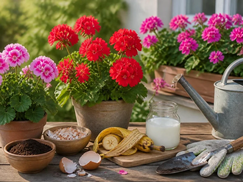 Appliquez cette recette de grand-mère pour avoir de beaux géraniums en utilisant des ingrédients naturels au jardin