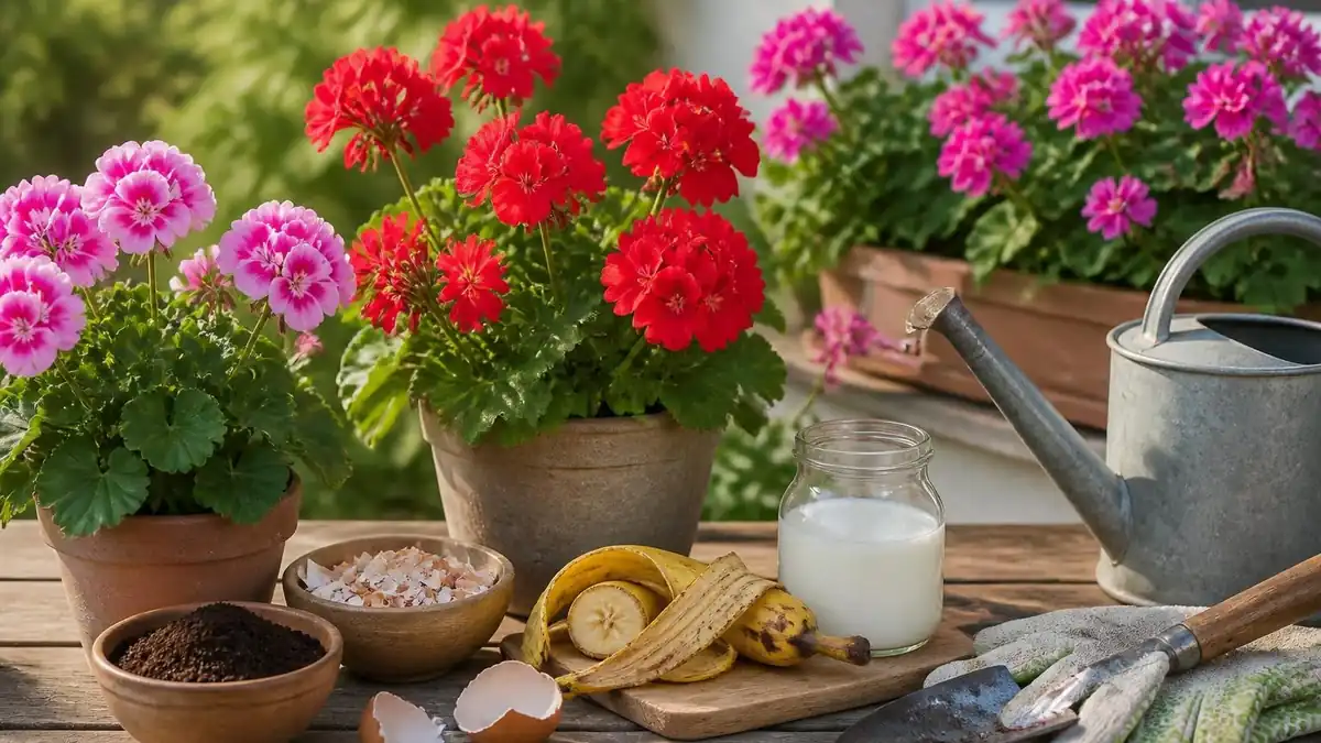 Appliquez cette recette de grand-mère pour avoir de beaux géraniums en utilisant des ingrédients naturels au jardin