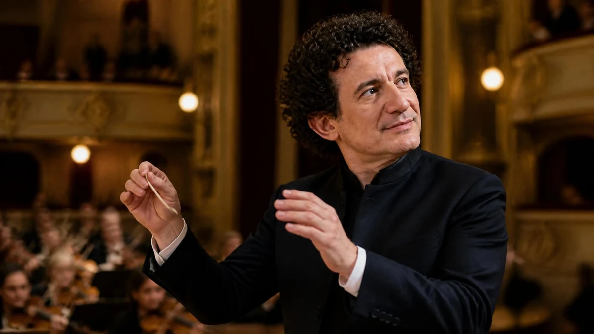 Alain Altinoglu dirige un orchestre avec passion sur la scène d'un opéra