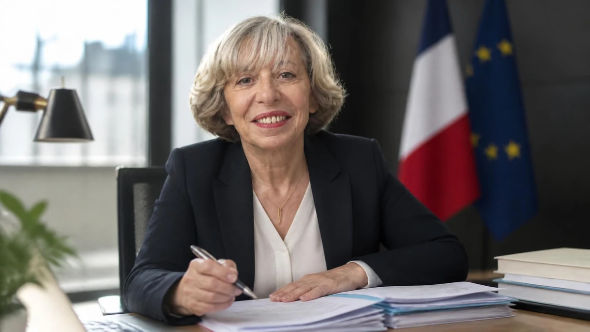 Portrait professionnel de l'économiste Anne Perrot souriant à son bureau