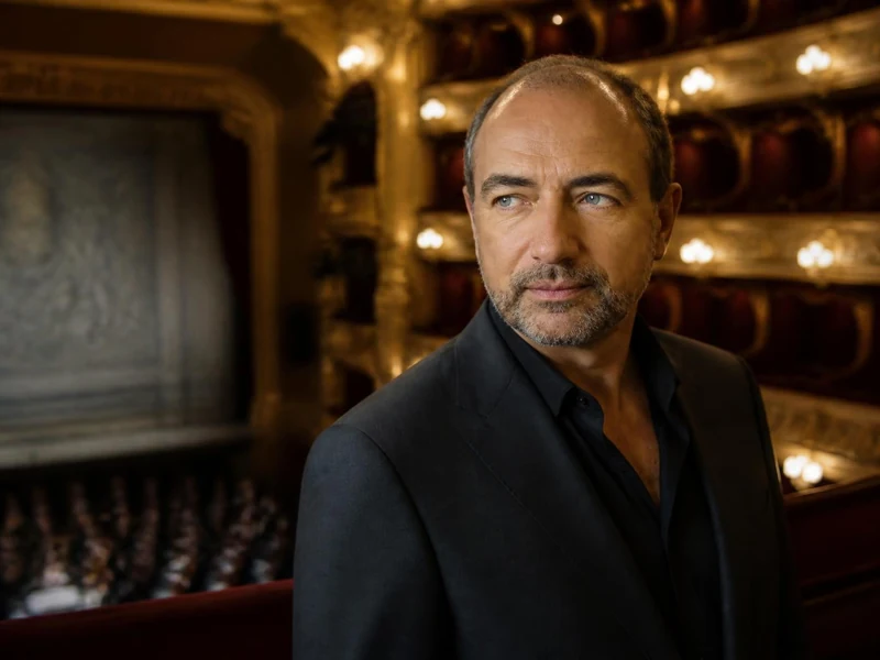 Le chanteur d'opéra Laurent Naouri pose élégamment dans une salle de spectacle richement décorée