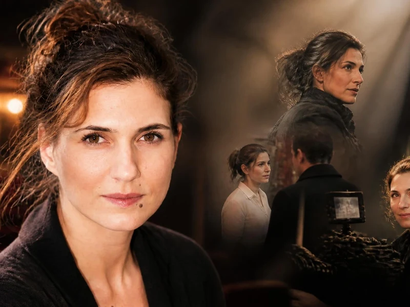 Portrait composite mettant en avant le visage expressif de la comédienne Emmanuelle Galabru dans différentes ambiances