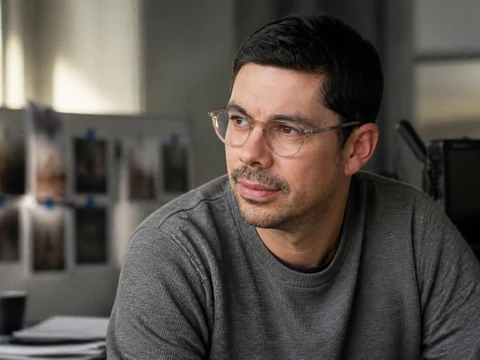 Le réalisateur Fabien Gorgeart portant des lunettes dans un environnement de travail créatif