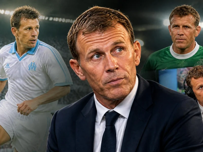Montage photos retraçant la carrière de joueur et de consultant de Franck Sauzée