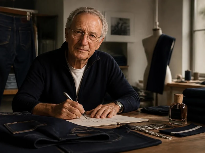 Un tailleur mature dessine des croquis dans un atelier de couture dédié au style Jacob Cohen