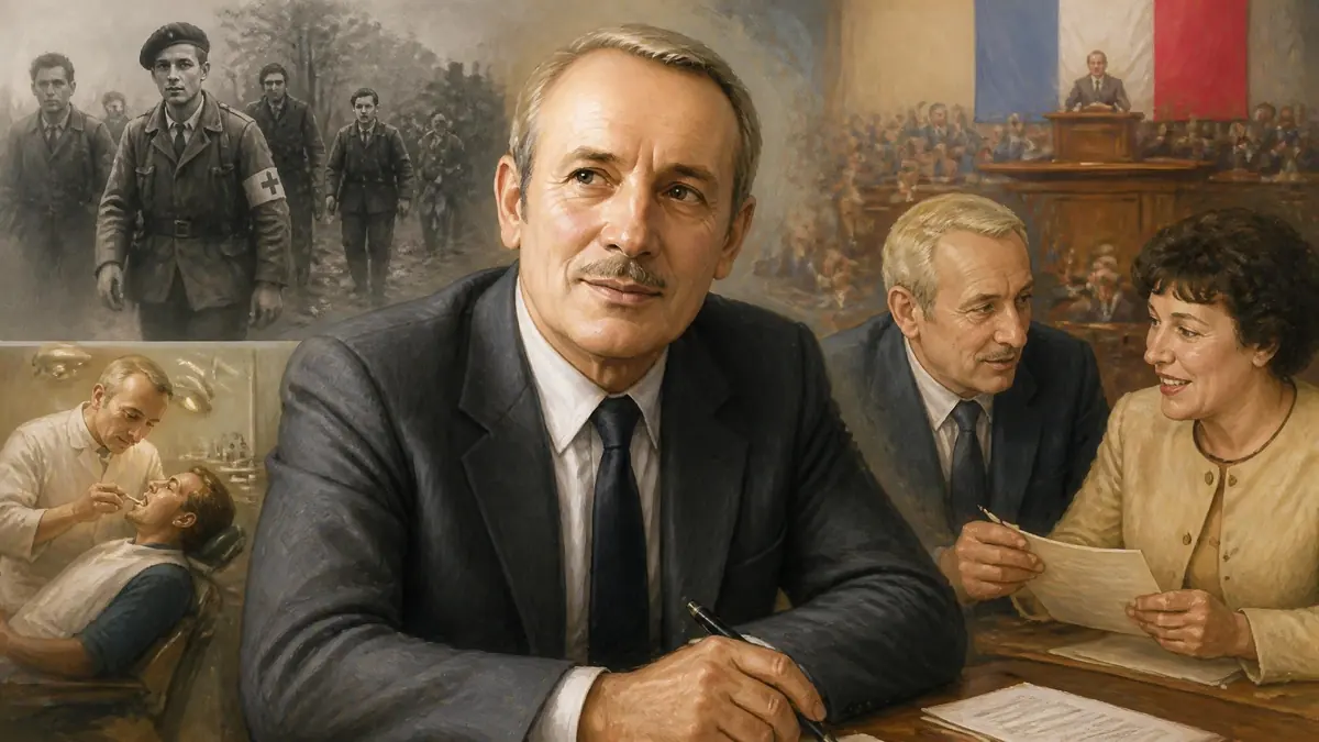 Portrait illustrant les différentes facettes de la vie politique et professionnelle de Jean Narquin