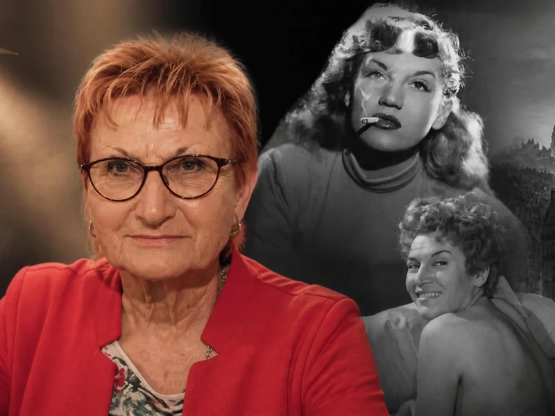 Montage photo mettant en avant le visage de la comédienne Joëlle Bernard à différentes étapes de sa vie et carrière