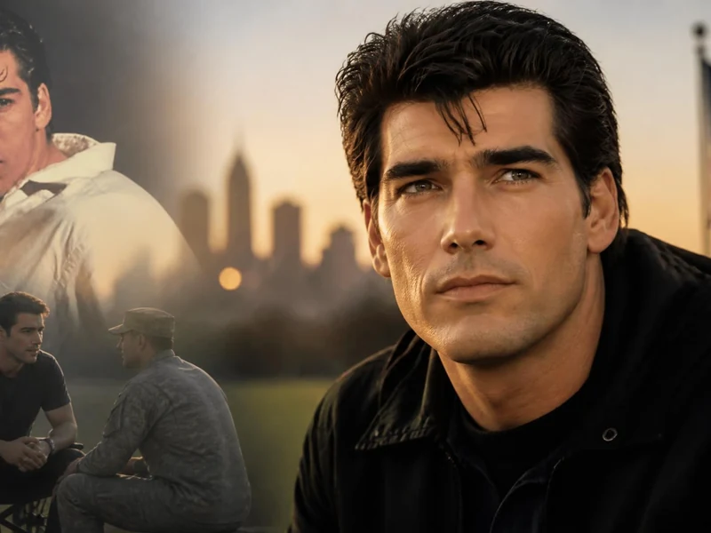 Montage photographique illustrant les différents visages et moments de la carrière de l'acteur Ken Wahl