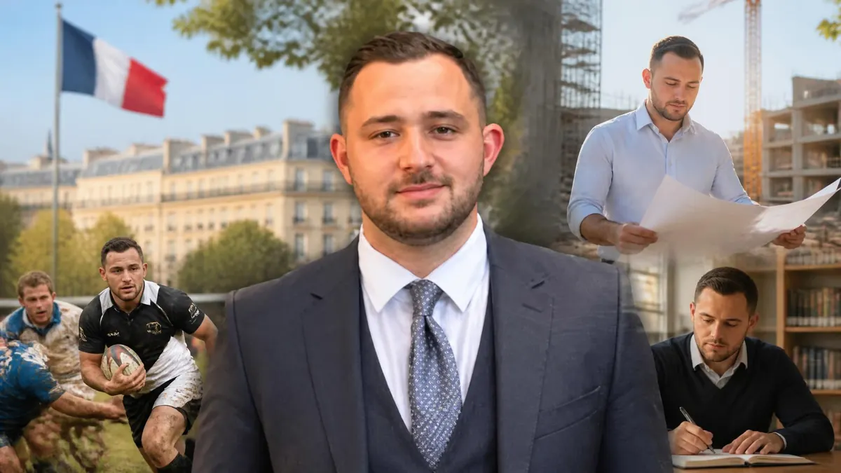 Montage photo montrant Louis Chauffroy dans différentes situations de la vie quotidienne et professionnelle