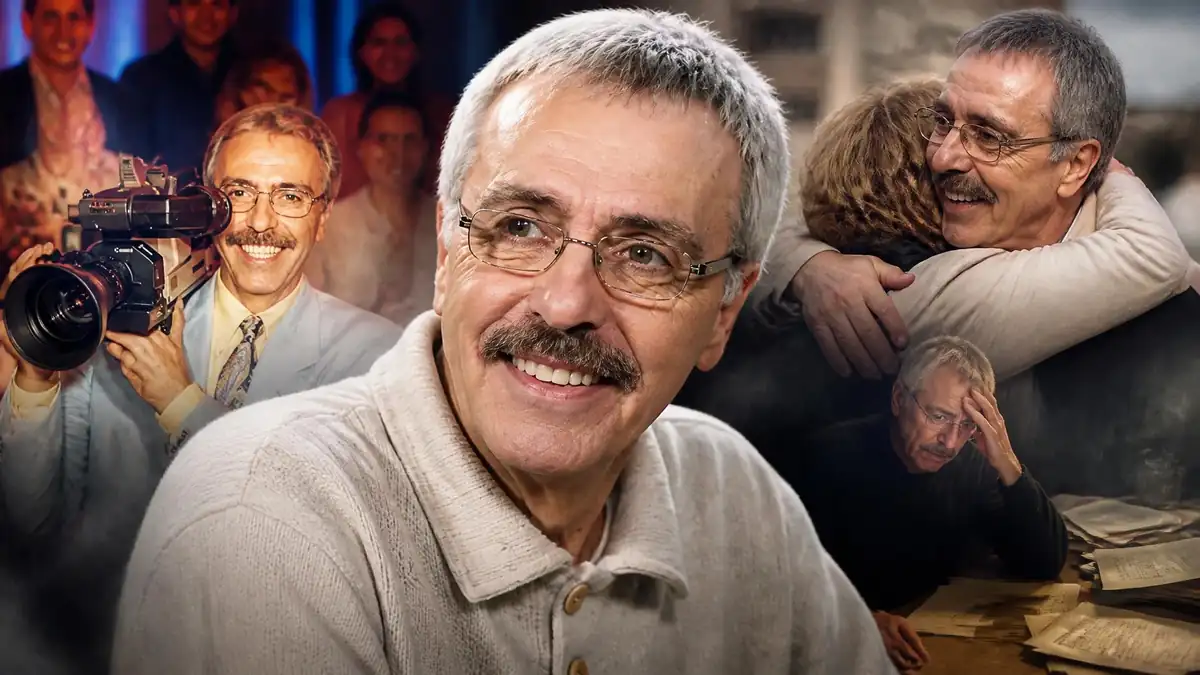 Montage photo présentant les différents visages et moments de la carrière de Marcel Béliveau