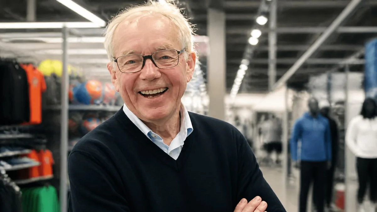 Portrait souriant de l'entrepreneur Michel Leclercq dans un magasin de sport