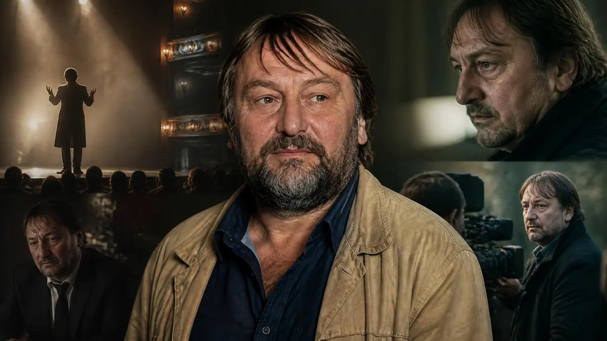 Montage de plusieurs portraits et scènes de jeu mettant en avant l'acteur français Patrick D'Assumçao