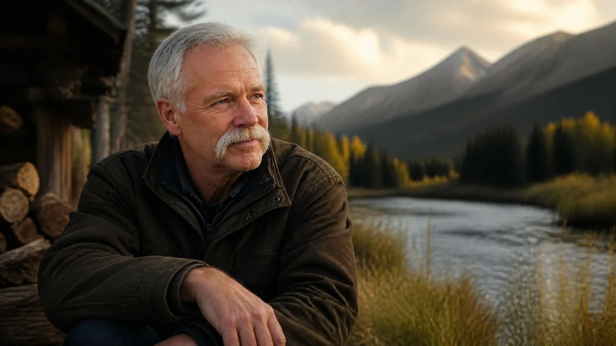 L'écrivain Pete Fromm contemple un paysage sauvage et montagneux au bord d'une rivière