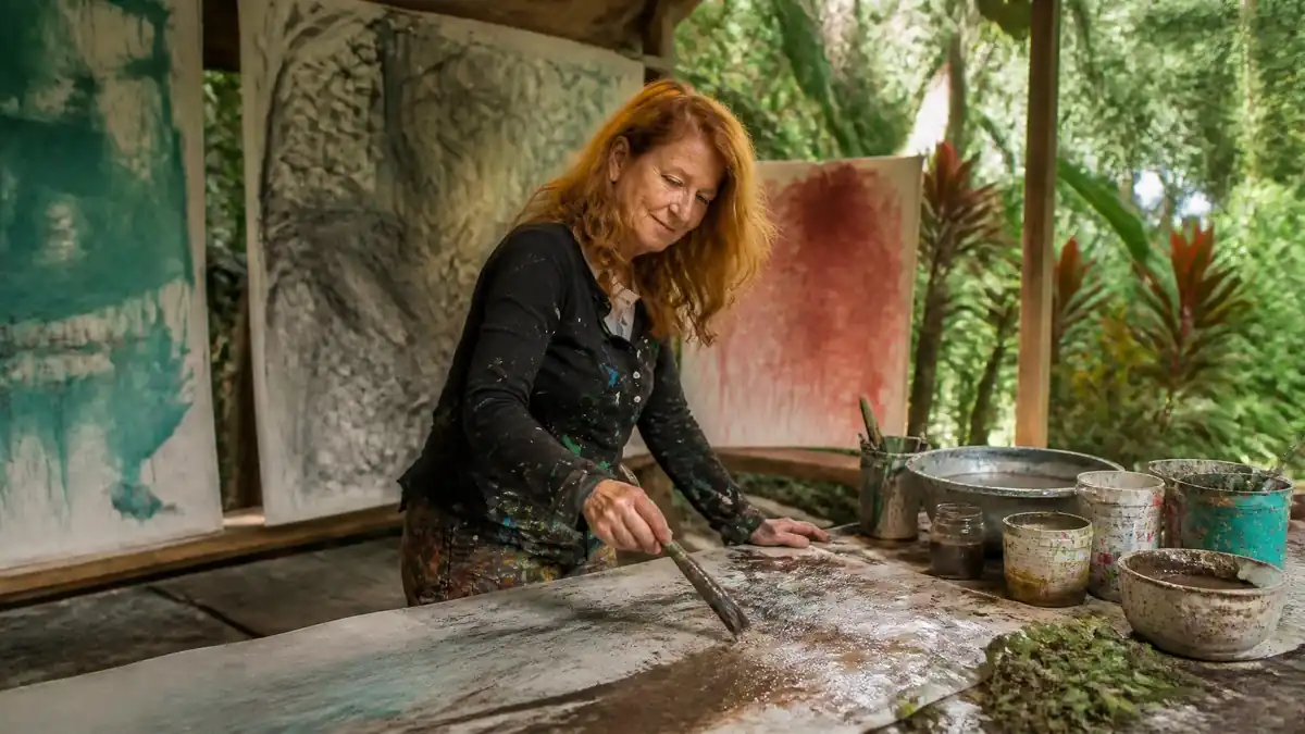Vivian Suter : la peintre qui crée en symbiose avec la jungle guatémaltèque